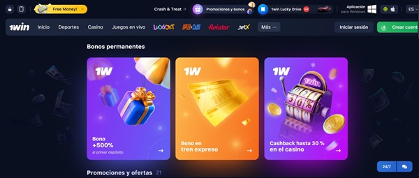 Bono de cashback 1win casino guatemala