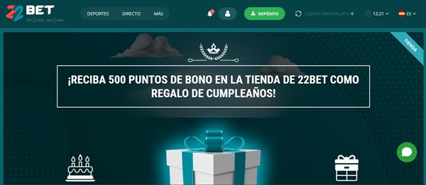 Bono sin deposito de 22Bet casino guatemala